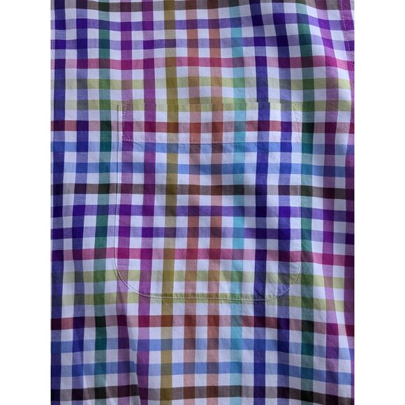 St. Croix Multicolored Rainbow Plaid Button-Down Long Sleeve Shirt Mens XL - Picture 3 of 10